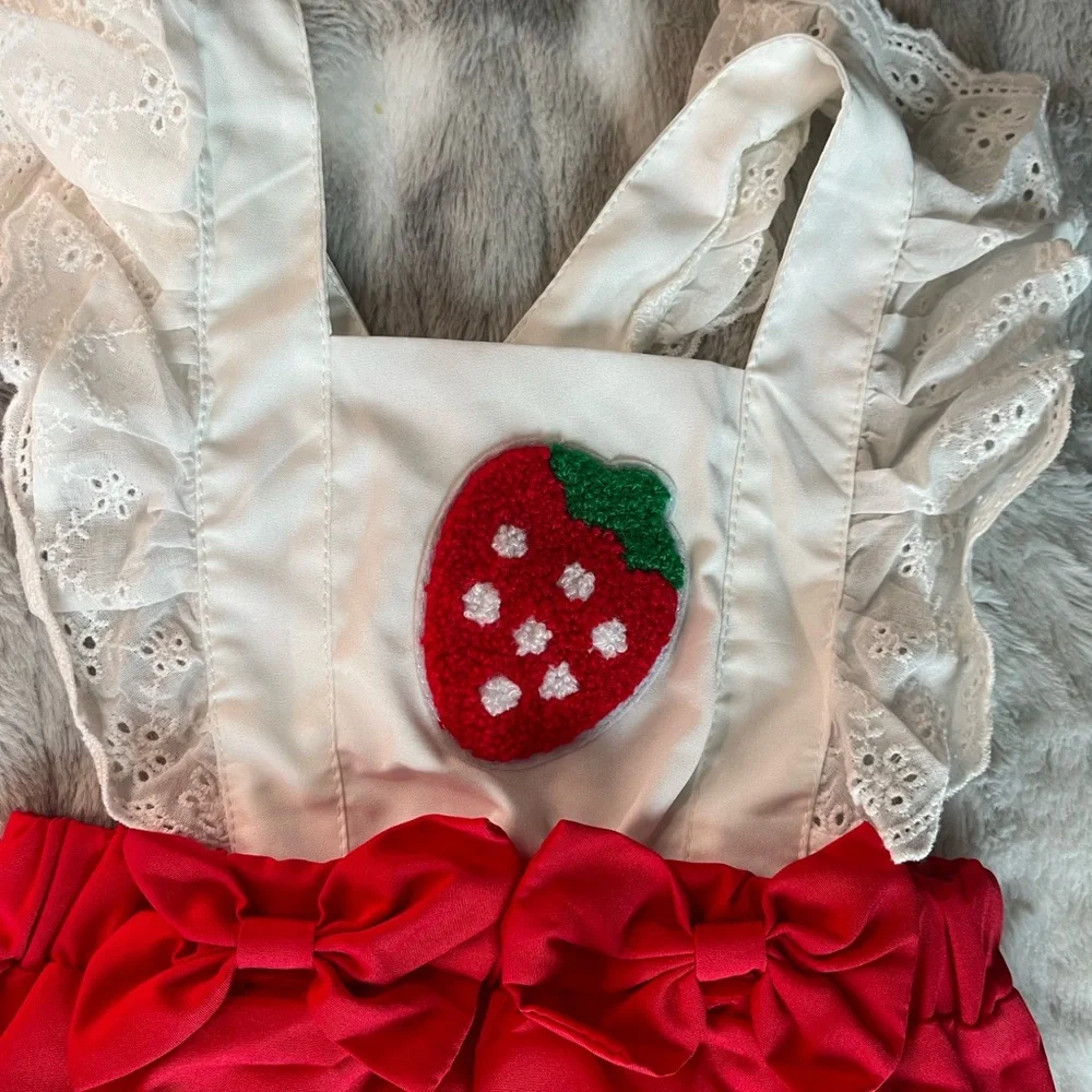 SHEIN Vibrant Red Ruffled Diaper Cover